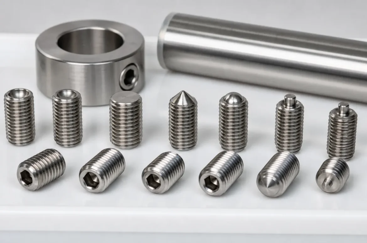 Stainless steel socket set screws with cup flat cone oval and dog points