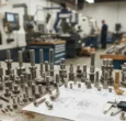 Custom precision fasteners on an engineering drawing inspection bench for OEM RFQ projects