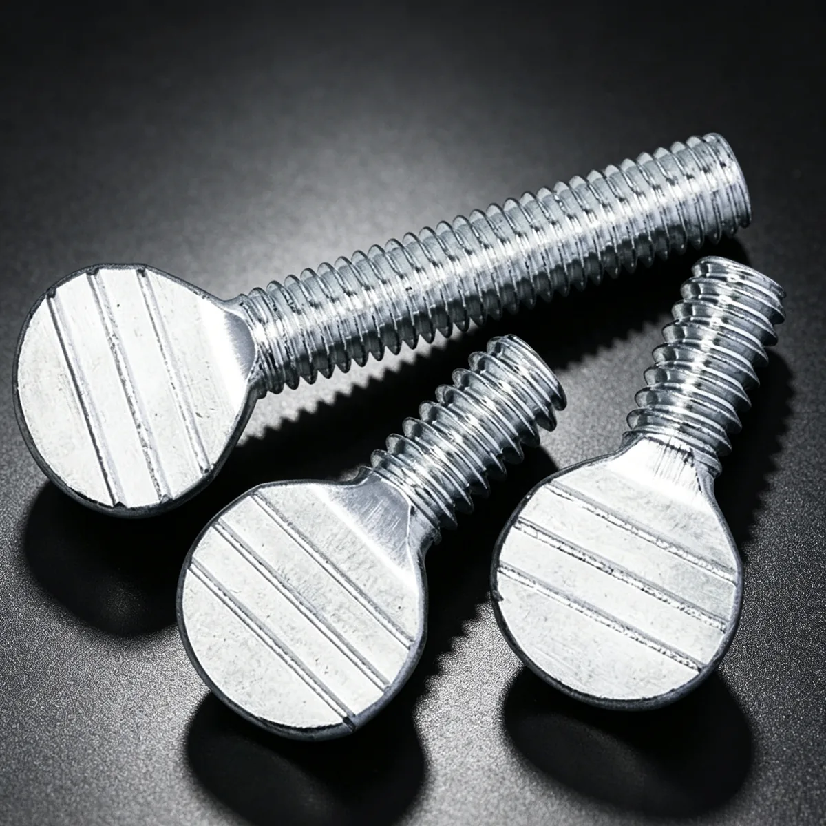 zinc plated carbon steel spade head knurled thumb screw with washer