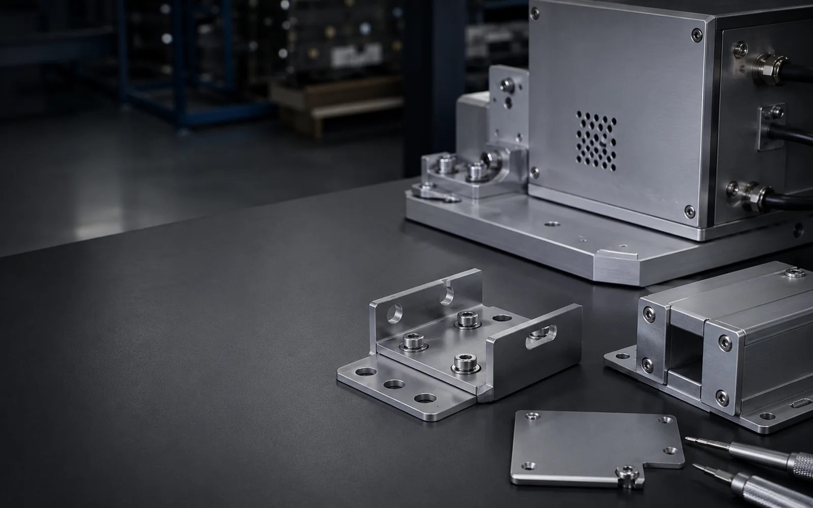 machine screws used in machined metal brackets and equipment housings