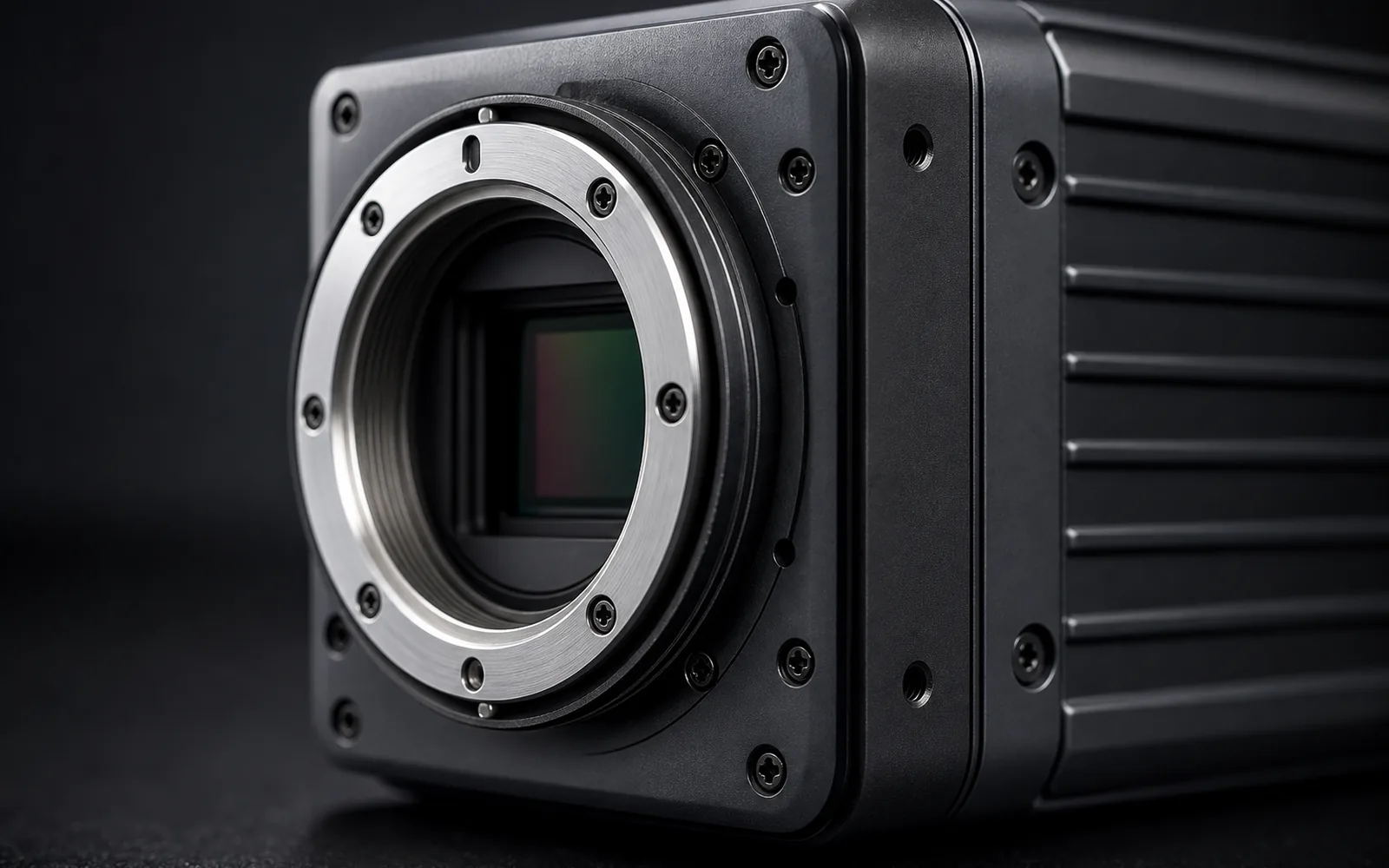 Micro screws on a precision camera and imaging equipment housing