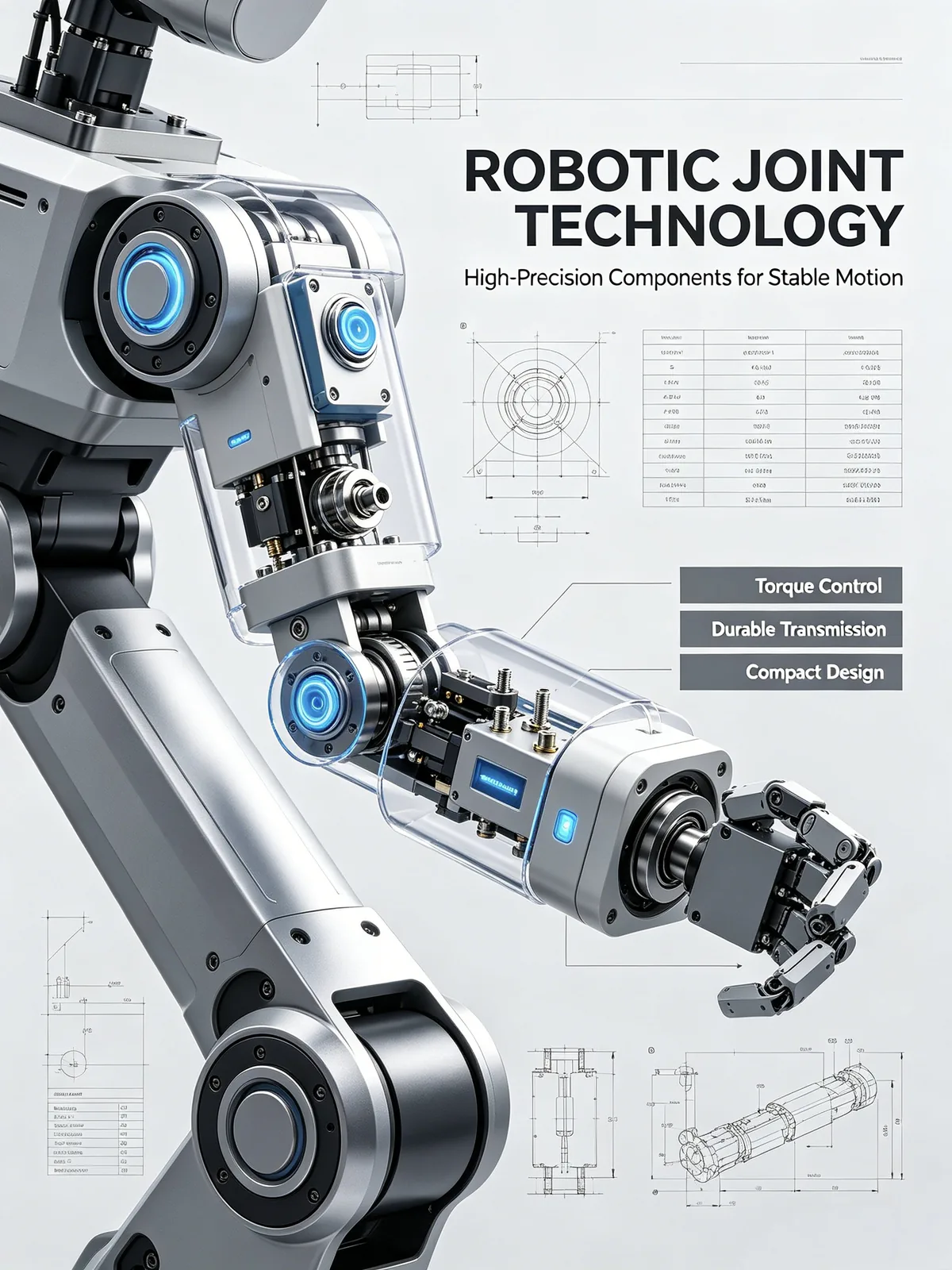 Humanoid robot shoulder screw applications