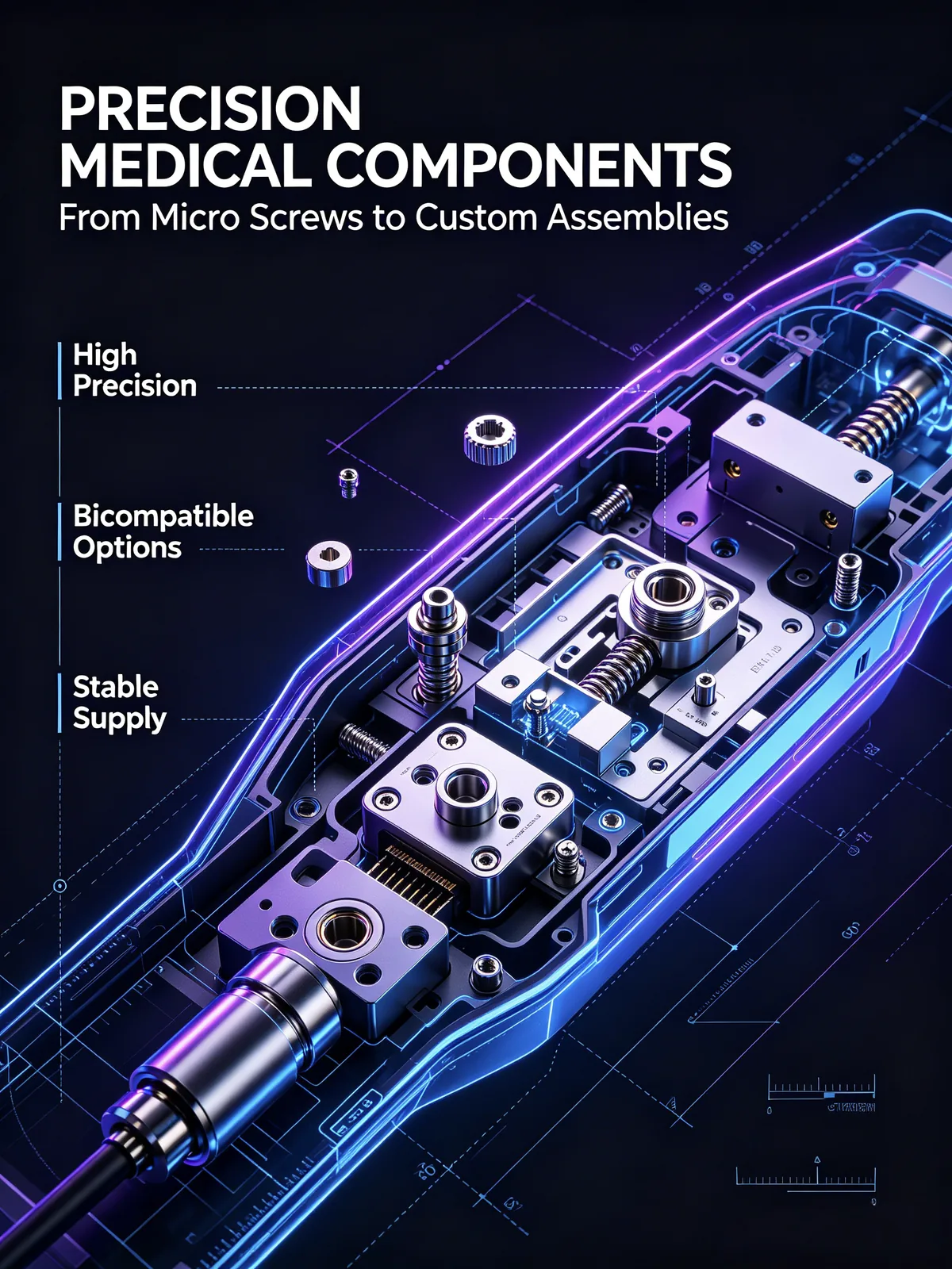 Medical device micro screw applications
