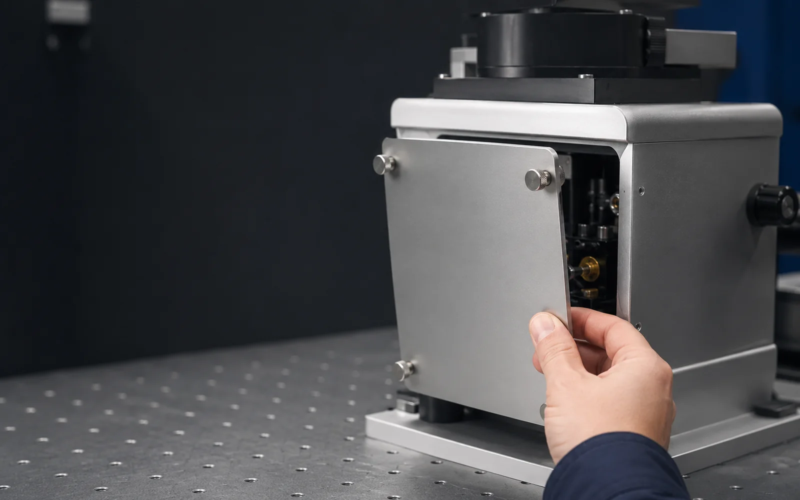 tool free access panel application for custom thumb screws
