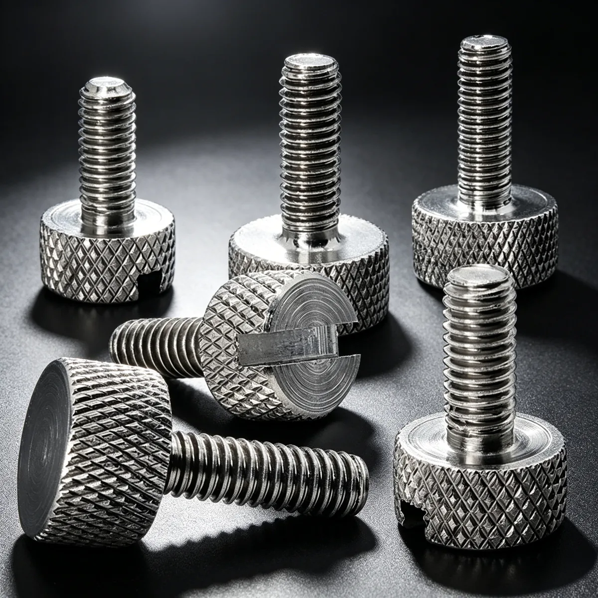 titanium alloy slotted low high type knurled thumb machine screw